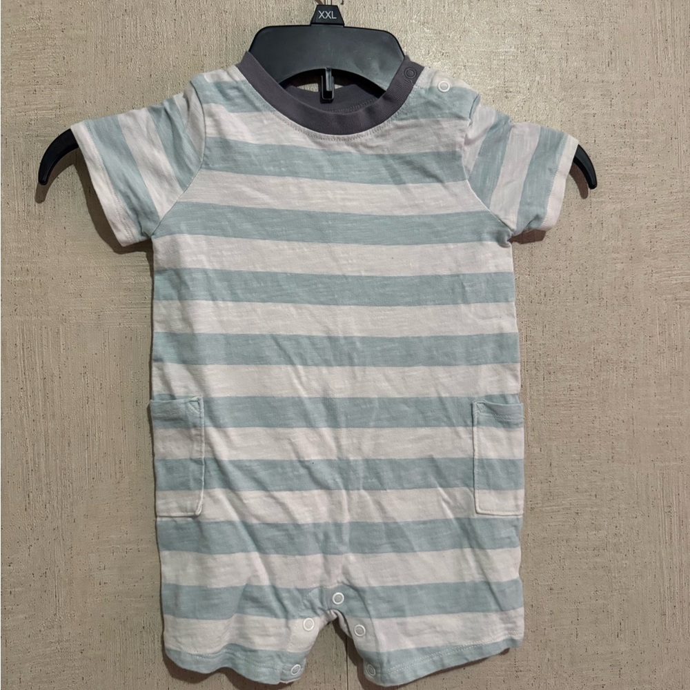 Little co striped romper
